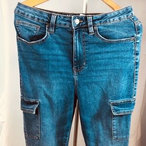 No Boundaries Skinny Cargo Pants Women's 11 Jeans Denium